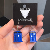 3D Printed Doctor Who TARDIS Tv Show Earrings