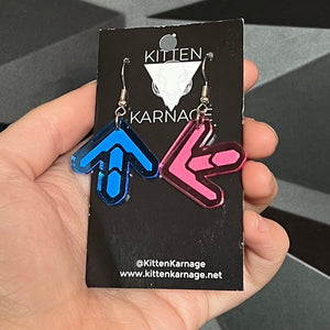 Clear Dance Dance Revolution DDR Rythm Game Arcade Retro Earrings