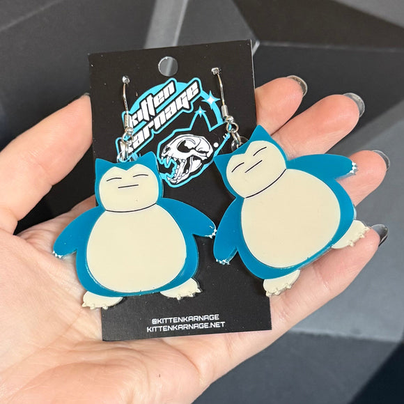 Snorlax Poke Monster Earrings