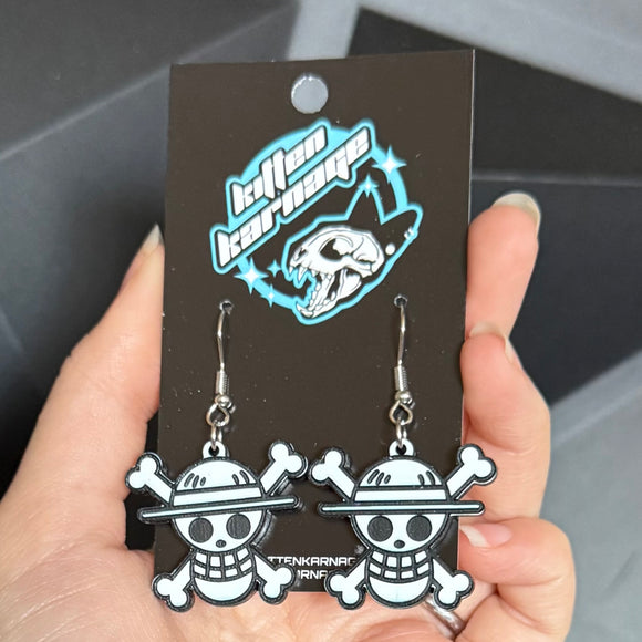 One Piece Jolly Roger Anime Earrings
