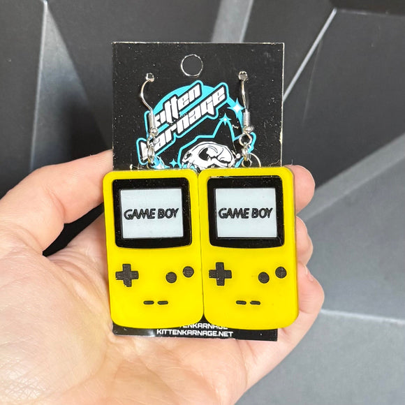 Yellow Game Boy Controller Console Earrings