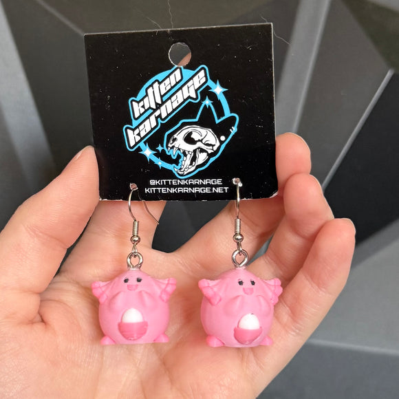 Chansey 3D Printed Nintendo Pokemon Earrings