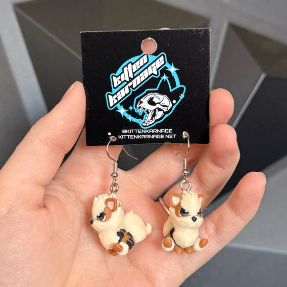 Arcanine 3D Printed Nintendo Pokemon Earrings