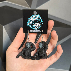 3D Gorilla Baby Zoo Animal Earrings