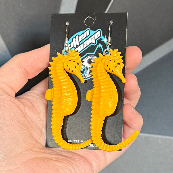 3D Seahorse Marine Biology Earrings