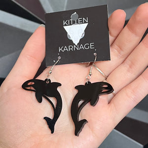 Acrylic Orca Killer Whale Marine Biology Ocean Animal Earrings