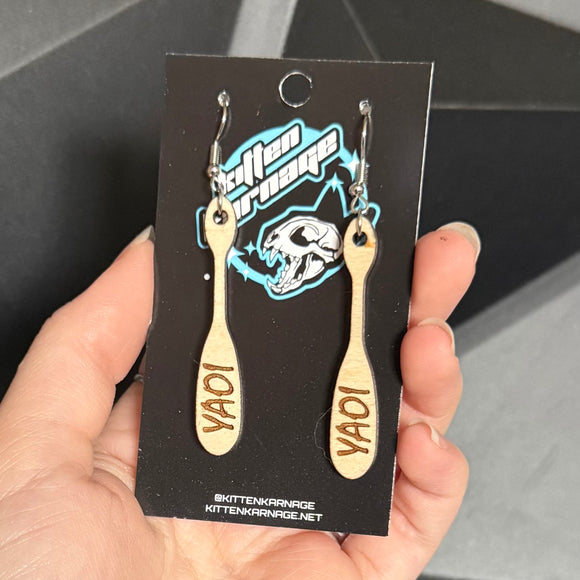 Yaoi Paddle Meme BL Anime Convention Nostalgia Earrings