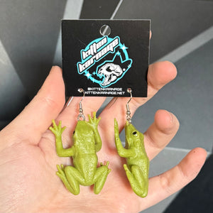 3D Frog Reptile Amphibian Earrings