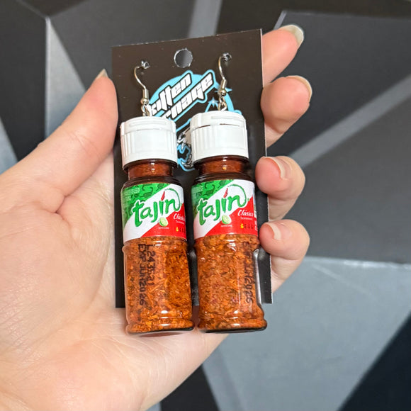 Real Tajin Seasoning Mexican Bottle Earrings