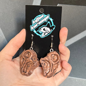 3D Nigersaurus Dinosaur Skull Earrings