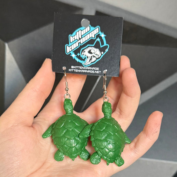 3D Pacific Hawksbill Sea Turtle Reptile Amphibian Earrings