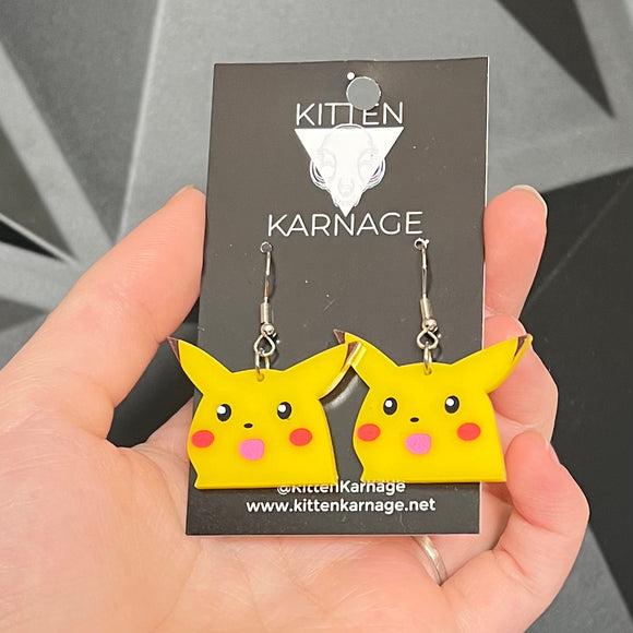 Surprised Pikachu Poke Monster Earrings