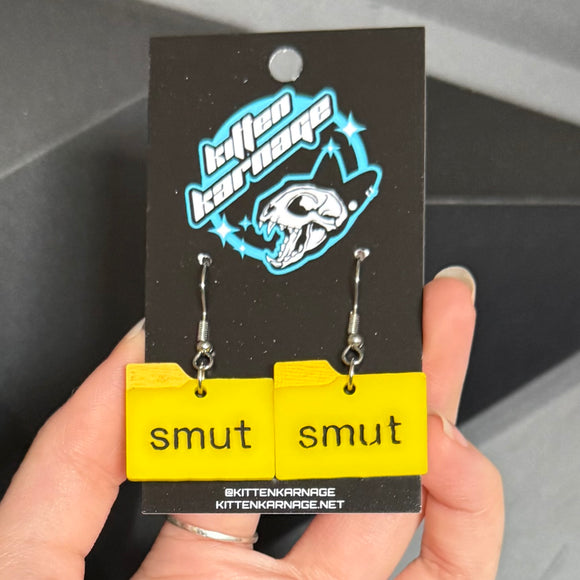 Smut Folder Computer File Earrings