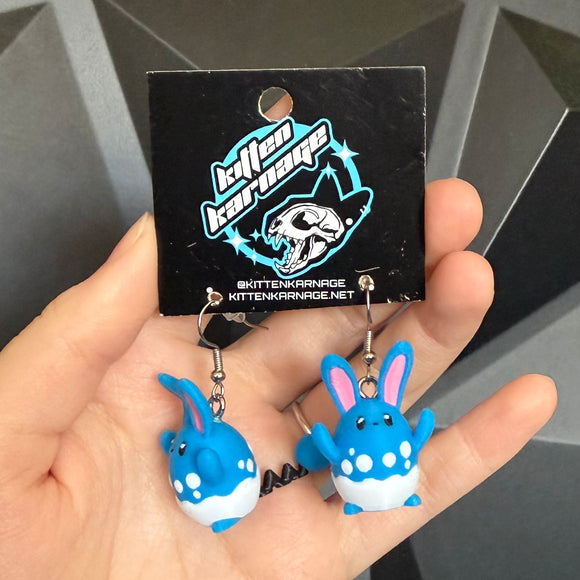 Azumarill 3D Printed Nintendo Pokemon Earrings