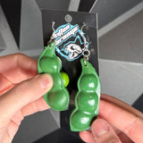 Functional Fidget Toy Pea Pod Earrings