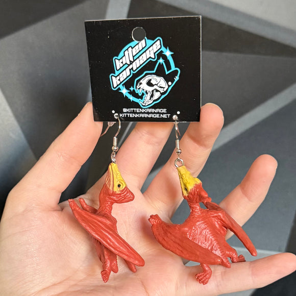 3D Pteranodon Baby Dinosaur Earrings