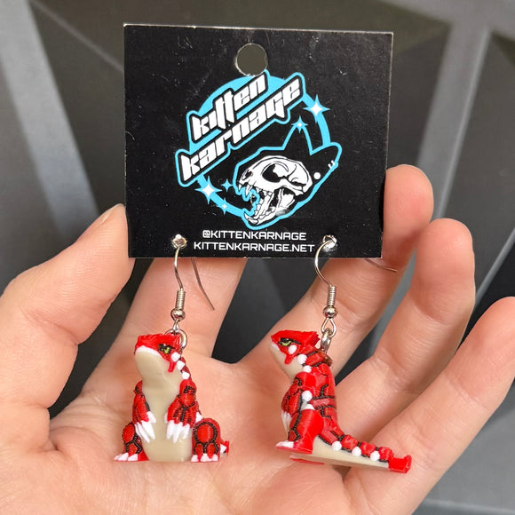 Groudon 3D Printed Nintendo Pokemon Earrings