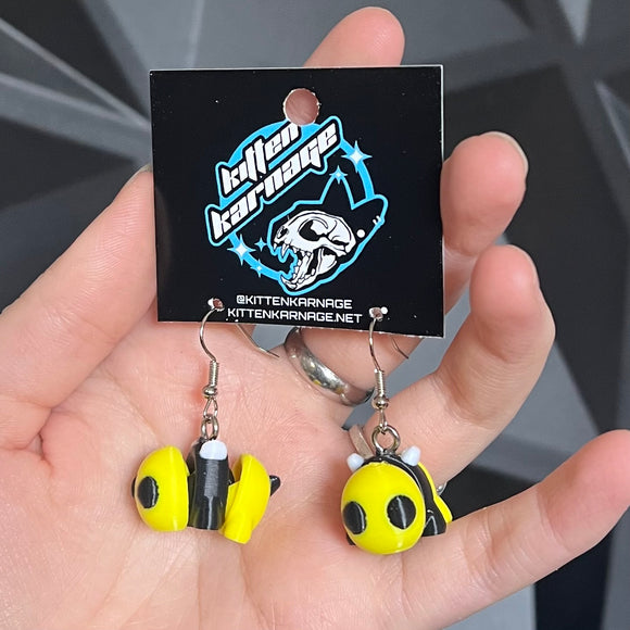 Jointed 3D Printed Bumble Bee Earrings