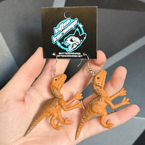 3D Raptor Baby Dinosaur Earrings