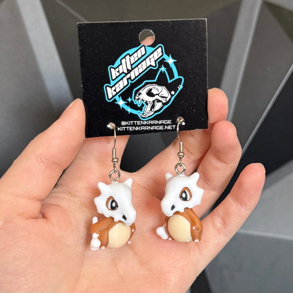 Cubone 3D Printed Nintendo Pokemon Earrings