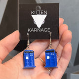 3D Printed Doctor Who TARDIS Tv Show Earrings