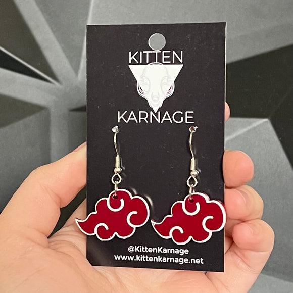 Akatsuki Cloud Anime Earrings