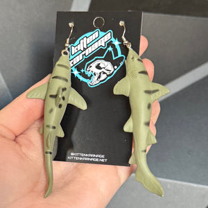 3D Leopard Shark Marine Biology Earrings