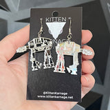 Silver Mirror Star Wars AT AT Earrings