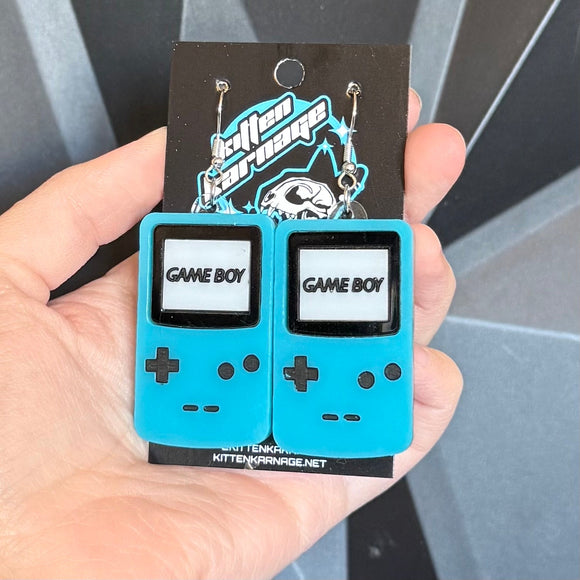 Blue Game Boy Controller Console Earrings