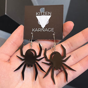 Black Acrylic Spider Earrings