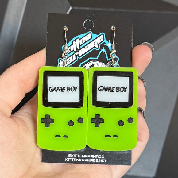 Green Game Boy Controller Console Earrings