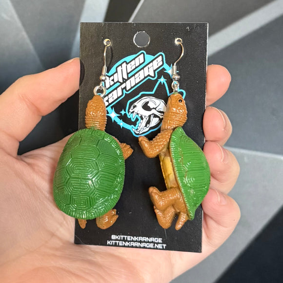 3D Box Turtle Earrings