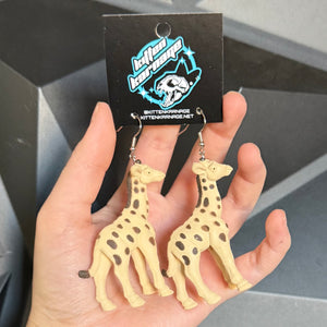 3D Giraffe Baby Zoo Animal Earrings