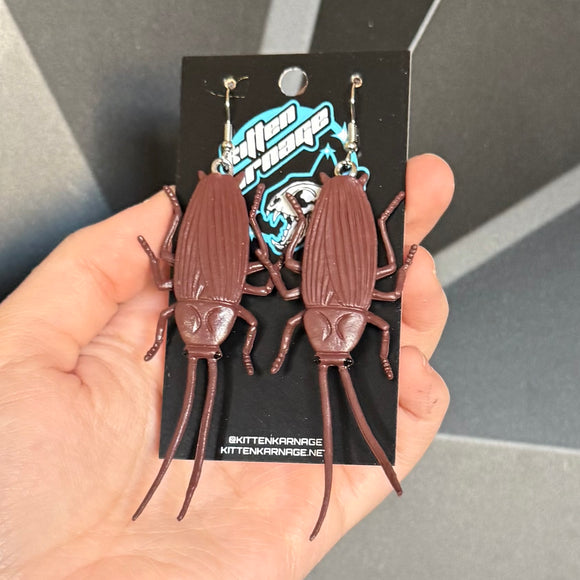 3D Cockroach Bug Insect Entomology Earrings