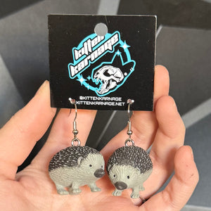 3D Hedgehog Pet Earrings