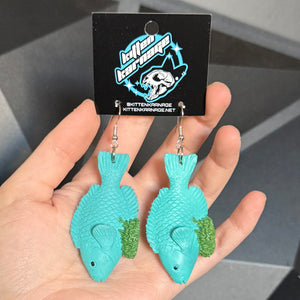 3D Parrot Fish Marine Biology Earrings