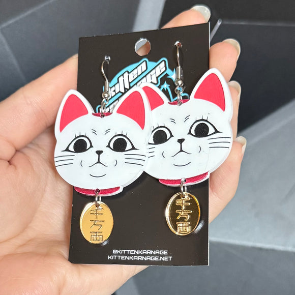 Turbo Granny DDD Lucky Cat Anime Earrings
