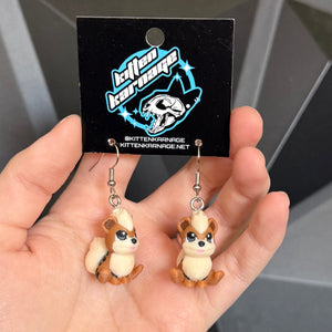 Growlithe 3D Printed Nintendo Pokemon Earrings