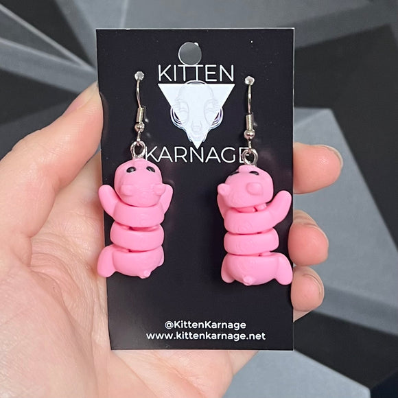 Jointed 3D Printed Pig Earrings