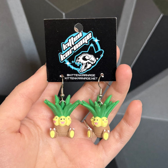 Exeggutor 3D Printed Nintendo Pokemon Earrings