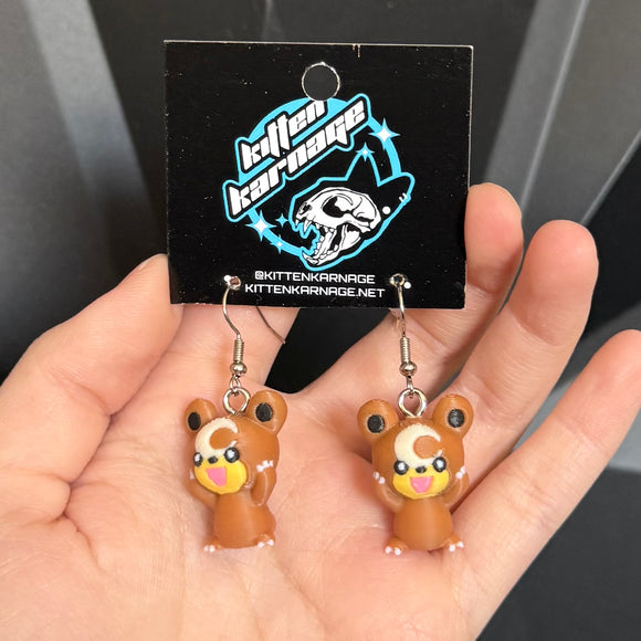 Teddiursa 3D Printed Nintendo Pokemon Earrings