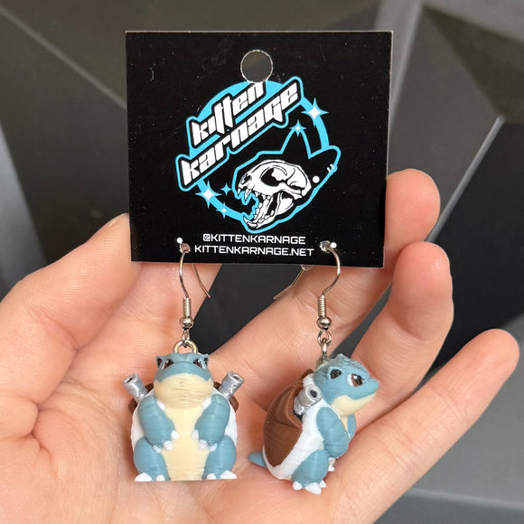 Blastoise 3D Printed Nintendo Pokemon Earrings