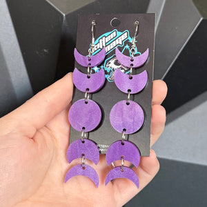 Purple Pearl Moon Phase Earrings