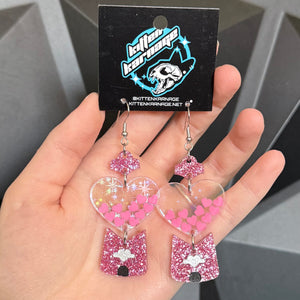 Sparkly Heart Gumball Machine Earrings