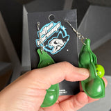Functional Fidget Toy Pea Pod Earrings