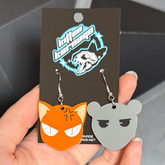 Fruits Basket Rat Yuki Cat Kyo Anime Earrings