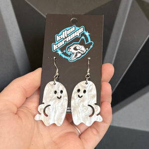 Pearl White Ghost Booty Earrings