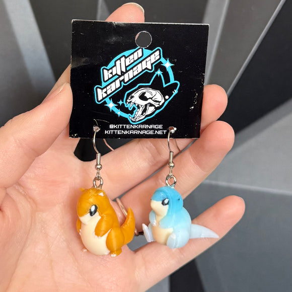 Mismatched Sandshrew and Alolan Sandshrew 3D Printed Nintendo Pokemon Earrings