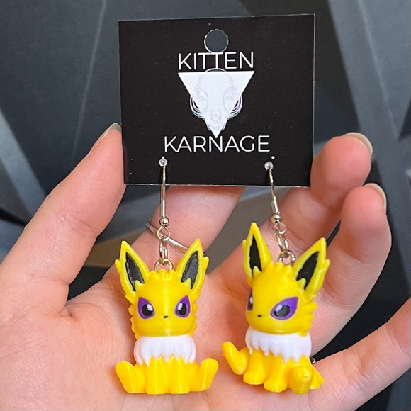 Jolteon 3D Printed Poke Monster Earrings