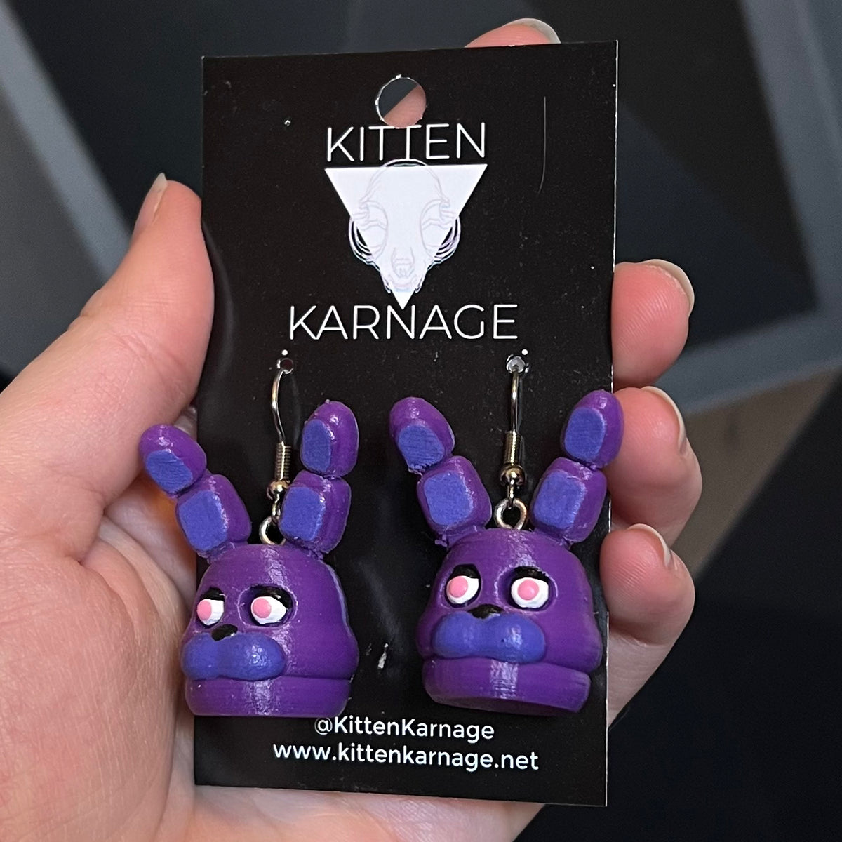 3D Printed FNAF Bonnie the Bunny Five Nights at Freddy’s Earrings ...